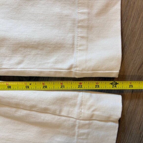 Max Studio Wide Leg High Waist White Denim Cropped Pants Size 10 - Picture 8 of 8